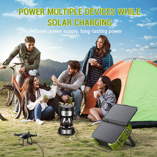 Portable Power Station With Built-In Solar Panels