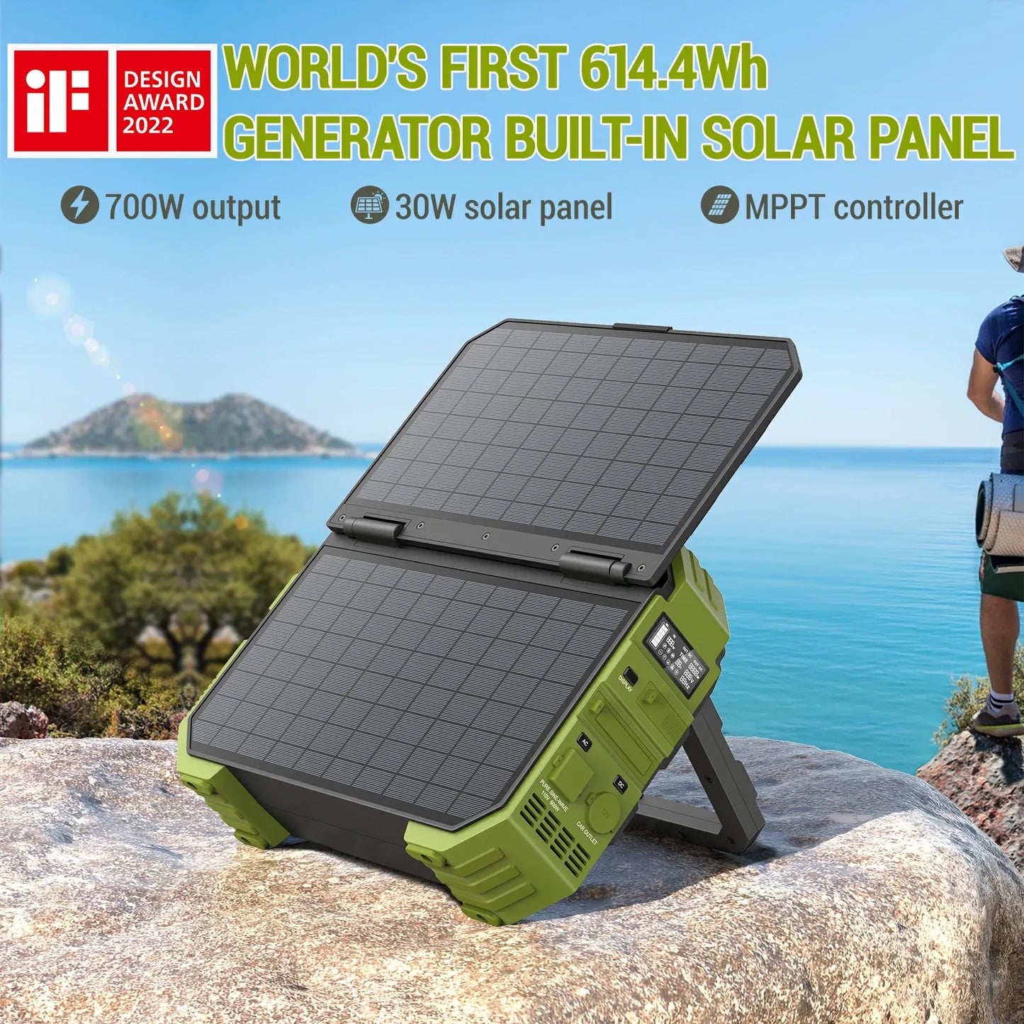 Portable Power Station With Built-In Solar Panels